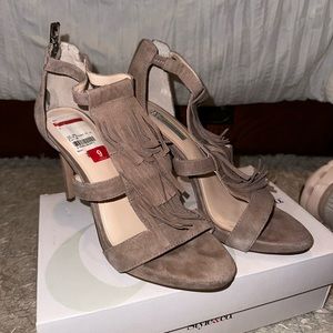 Tan high heels hardly worn